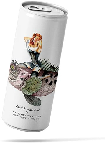 The Fish Wives Club Boutique Pinotage Rosé – South African Rosé Wine in Cans, 12 x 250ml (12.5% ABV) – Candy-Floss & Strawberry Notes, Chillable, Recyclable & Party-Ready