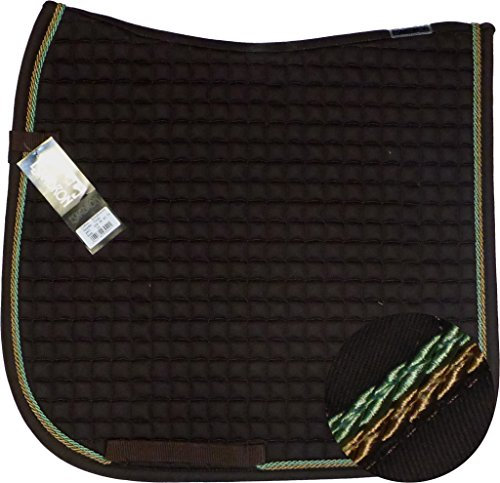 Eskadron Cotton Schabracke Choco, 2fach Kordel goldfarben/lind Green, Form:Springen
