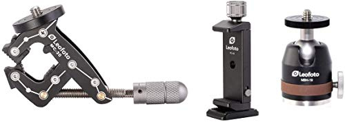 Leofoto Stativ MC-30 Kit (PC-90II,MBH-19, MC-30) Klemme, Kugelkopf und Smartphonehalter