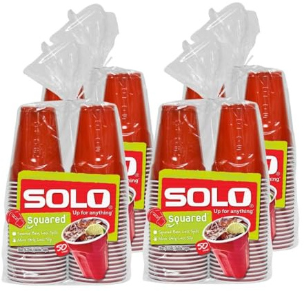 Solo Cup Vasos de fiesta de plástico cuadrados, 18 onzas, 200 unidades