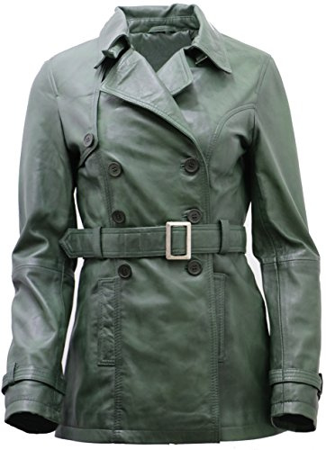 Infinity Leather Damen 3/4 Bräunen Damen Lamm Nappa Leder Regenmantel
