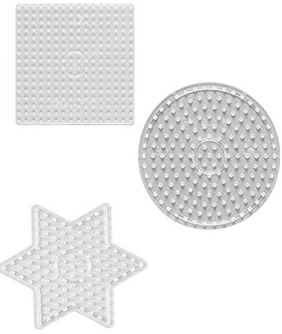 Hama MAXI Perlen - Stiftplatte 8220 Kreis, 8214 Quadrat und 8222 Stern