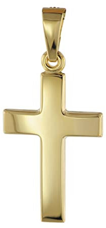 trendor Anhänger 585 Gold Kreuz 18 mm Damen Kettenanhänger aus Gold, modischer Kreuzanhänger, zeitlose Geschenkidee, zauberhafter Schmuck aus Echtgold 08609