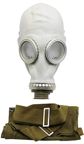 OldShop Gasmaske GP5 Set - Sowjetische Militär Gasmaske Replica Sammlerstück Set W/ Maske, Tasche - authentischer Look & Verschiedene Größen erhältlich Farbe: Grau | Größe: XS
