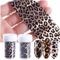 1 Roll Leopard Print Nail Foil Transfer Slider Sticker Animal Starry Adhesive Nail Wrap Decal 3D Decoration Tips Manicure Random Color