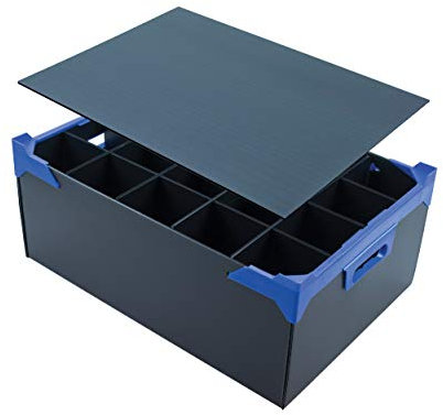 Caterbox Wine Glass Storage Box with Lid | Stemware Glassware Storage Boxes (20 Cells + Lid)