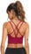 Sykooria Sport BH Damen Gepolstert Bustier ohne Bügel Spaghettiträger Cross Back Design Push Up Sport Bra Top für Yoga Fitness, Weinrot M