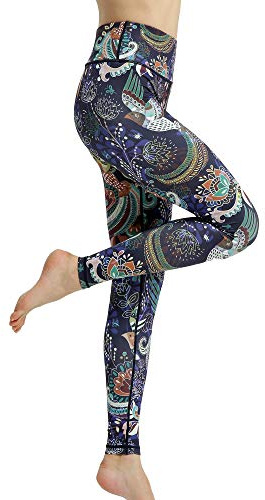 FLYILY Pantalon de Yoga à Taille Haute pour Femmes avec Poches Leggings de Couleur Solide Fit Running Gym