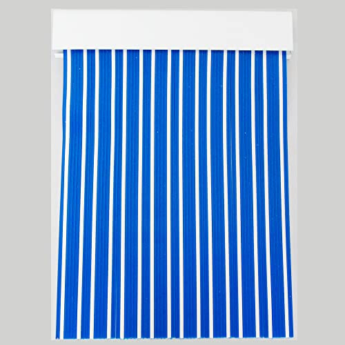 Cortinas Exterior Puerta | Material Plastico PVC y Barra Aluminio | Ideal para Terraza y Porche | Antimoscas | Azul | 210 * 120