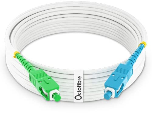 Octofibre - Câble Fibre Optique Freebox - 7m - Renforcé avec Blindage Kevlar - Rallonge/Jarretière Fibre Optique - SC APC vers SC UPC - Garantie 10 Ans