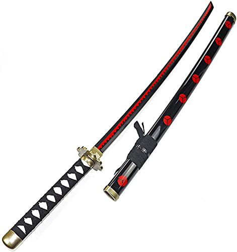 HZYYZH Samurai Ninja Wooden Sword, Anime Noir Samurai Roronoa Zoro Cosplay Katana Armée Couteau Sword Jouets pour Adolescents,Burst