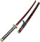 HZYYZH Samurai Ninja Wooden Sword, Anime Noir Samurai Roronoa Zoro Cosplay Katana Armée Couteau Sword Jouets pour Adolescents,Burst