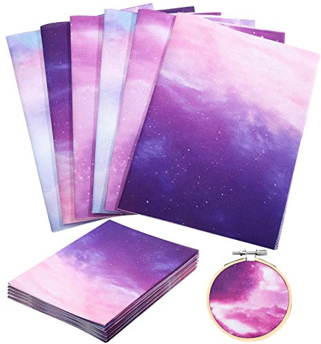 Macarrie 6 Stück Aida-Tuch 14 Count Stickstoff 30 x 45 cm Kreuz Aida Himmel gedruckte Muster Kreuz Tuch Stickerei Tuch für DIY Kunst Handwerk Handarbeit