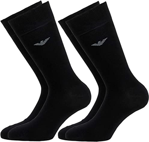 EMPORIO ARMANI MAN 2PACK SHORT SOCKS BLACK One Size