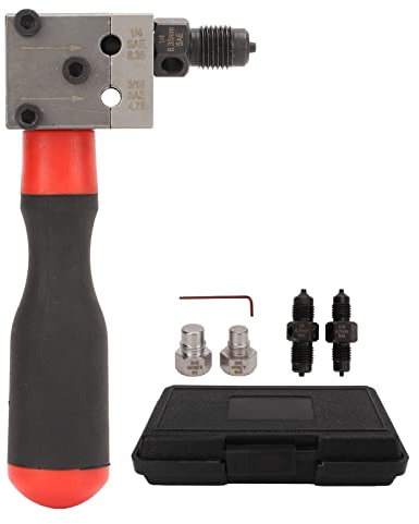 KIMISS Bremsleitungs-Bördelwerkzeug-Kit, 3/16 Zoll 1/4 Zoll Kupferrohr-Bremsleitungs-Einzel-Doppel-Bördelwerkzeug-Adapter Universal-Autoreparaturwerkzeuge