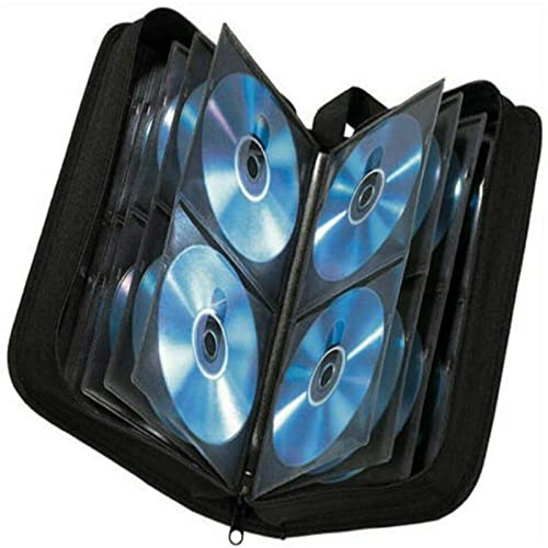 80-teilige CD-DVD-Tragetasche, PU-Leder, CD-DVD-Halter, Aufbewahrungstasche, Strapazierfähige DVD-Hülle, Albumtasche, Brieftasche für Musik-CD, Spiele-CD, PC-Treiber-CD