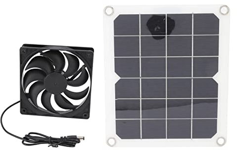 Sonew Solar Ventilator, 4,7 Zoll 3000 U/Min Mini Solarpanel Abluftventilator für Gewächshäuser und Hühnerställe 10W 6V