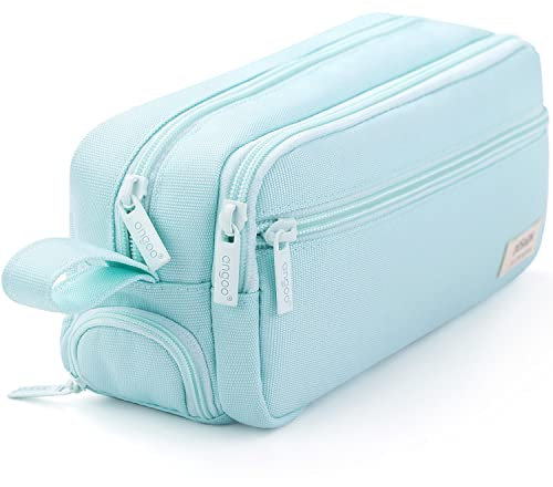 HVOMO Großes Federmäppchen, hohe Kapazität, Aufbewahrungstasche, Schreibtisch-Organizer, Marker-Tasche, Stift für Mittelschule, Büro, Uni, Erwachsene, Mädchen und Jungen, grün, Für Reisen