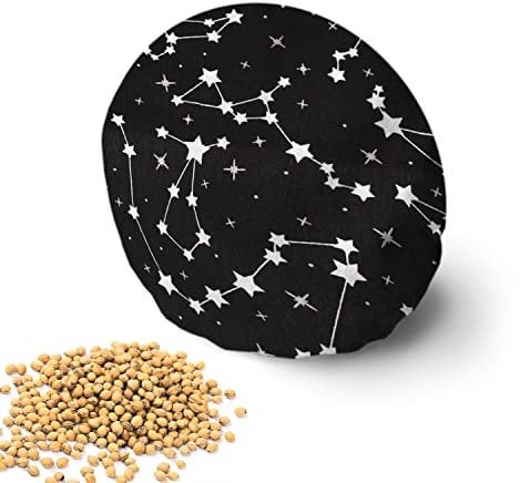 Amilian Kirschkernkissen rund: 16 cm Wärmekissen Mikrowelle Körnerkissen Kirschkernsack Kirschkern Kissen für Kinder Erwachsene ideal als Massagekissen Kältekissen Himmel Schwarz