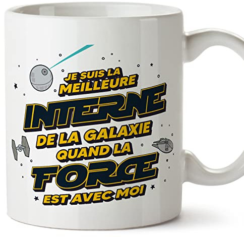 Mugffins Tasses pour INTERNE - En Français - Cadeau original pour INTERNE femme - Meilleur de Galaxie Quand Force Avec Moi - 11 oz / 330 ml