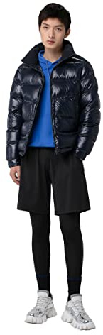BOSIDENG Men's Funnel Neck Goose Down Cropped Jacket