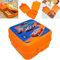 HOVUK Hot Wheels Boys Square Lunch Box with 3 Compartments, 13cm Reusable Plastic Sandwich Box, BPA Free Snack Box for Gift 3+Years