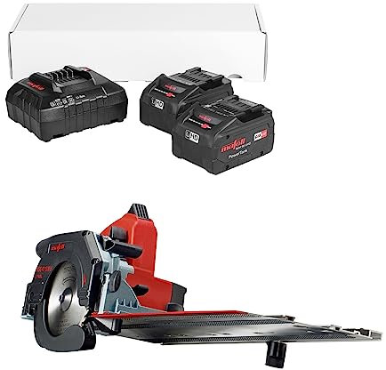 MAFELL Akku-Kappschienensäge KSS 40 18M bl PURE (18 Volt CAS kompatibles Akku-System, bis zu 40 mm Schnitttiefe, Ideal für Tauch- und Kappschnitte, inkl. 2x 5,5 Ah Akku und Ladegerät)