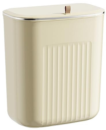 Poubelle Murale, Poubelle avec Couvercle, Poubelle Suspendue Robuste, Design Esthétique de Grande capacité pour Cuisine, Salon, Salle de Bain (S)