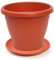 ABD Maceta mediterránea plástico con Orificios Interiores. para jardín Exterior, terraza, balcón e Interior del hogar (50cm + Plato, Terracota)