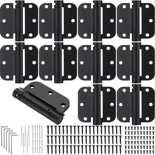 Yaocom 10 Stück selbstschließendes Türscharnier, 8,9 cm, federbelastete Scharniere, automatisches Türschließer-Scharnier, verstellbare Spannung für Garagentür, Hintertür, linke und rechte Tür, 1,6 cm