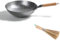 OQHAIR Traditioneller handgehämmerter Antihaft-Pow-Wok aus reinem Eisen mit Hilfsgriff aus Holz und Eisen, 30 cm/32 cm/34 cm/36 cm Wok mit flachem Boden, frei von chemischen Schichten, 32