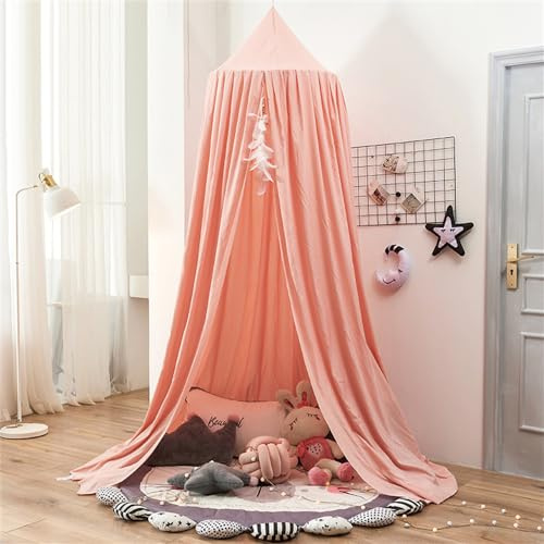 Odot Betthimmel Babybett, Betthimmel Mädchen und Jungen Himmelbett Vorhänge Kinder Baldachin Kinderzimmer Rund Hängende Princess Moskitonetz für Schlafzimmer Babyzimmer (Rosa,60x250x400cm)