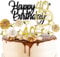 DazzJoy Tortendeko 40. Geburtstag - Happy Birthday Torten Deko mit Glitzer Kuchendeko und Geburtstagskerzen in Gold und Schwarz