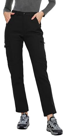 ATLASLAVA Skihose Damen Wasserdicht Wanderhose Fleece Gefüttert Softshellhose Warm Outdoor Hosen Winter