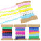 FERCAISH 4 Stücke Rick Rack Trim Bänder, Wellenförmiges Band, 5mm Wellennähen Biegefransenbesatz, Bunte Zackenlitze Borte Für DIY Nähen Handwerk Kleid Verschönerung Geschenkverpackung