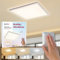 BestLuz Dreistufige CCT Deckenlampe 42x42 CM 3000K/4000K/6500K 24W 2800LM IP44 Mit Backlight-Effekt - Flaches LED Panel Für Wohnzimmer, Schlafzimmer, Küche, Badezimmer, Ultra Dünn
