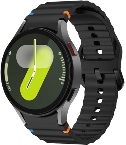 Galaxy Watch 7 Armband, 20mm Silikon Uhrenarmband Sport Armbänder für Samsung Galaxy Watch 7 40mm 44mm/Galaxy Watch 5 Pro 45mm/Galaxy Watch 6 40mm 44mm/Galaxy Watch 6 Classic 43mm 47mm/Galaxy Watch 4