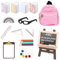 Miniatur Puppenhaus Zubehör, Schulbedarf Wichtel Möbel, Puppenhaus Schulzubehör, 1:12 Wichtel Zubehör für DIY Wichtelhaus Dekor Weihnachts Geschenke, Mini Buchrucksack Tafel Bücher Bleistift Lineale