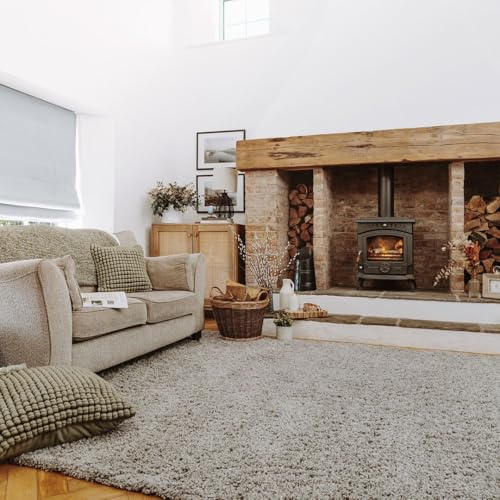 Silver Fluffy Pile Rug Thick Shaggy Warm Cosy Grey Living Room Rugs 60cm x 110cm (1ft 12 x 3ft 7)