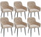 PIPIPOXER 6er Set Sessel aus Samtstoff mit Weicher Samt Muschel Rückenlehne aus aus Samtstoff mit Metallbeinen für Wohnzimmer,Schlafzimmer, beige