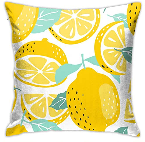 Kissenbezug Frische Gelbe Zitrone, Resistent Kissen Fall Moderne Kissenbezüge Für Auto Bett Cafe 45X45Cn