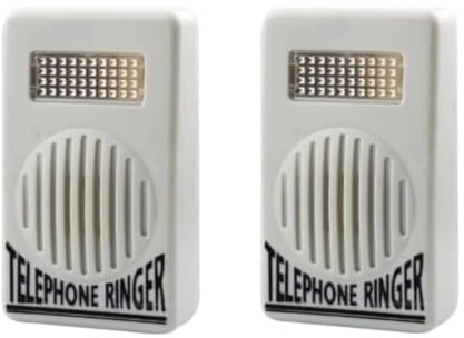 2 campanelle bianche per telefono e telefono, suono extra forte, per telefoni fissi, telefoni e accessori, sicurezza di piccole dimensioni e peso leggero