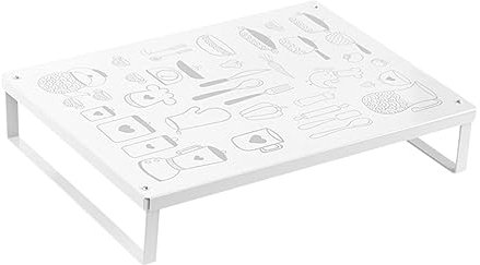 IMIKEYA Estante para Cocina Multifuncional para Microondas y Mostrador, Soporte Metálico Blanco para Condimentos y Utensilios, Resistente y Espacioso para Ollas y Sartenes