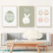 Fiwzzdur 3er Set Ostern Poster Set, Ostereier Hase Bilder Poster & Kunstdrucke Wandbilder, Bilder Kinderzimmer Deko Kinderposter Babyzimmer, Geschenk Mädchen Jungen, Ohne Rahmen (40x50cm,ABC)