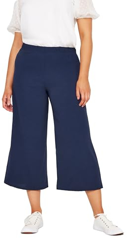 M&Co Navy Soft Crepe Culottes - Women's