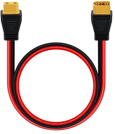 HuaLiSiJi Câble Extension XT60 Mâle vers Femelle 12AWG Rallonge de Câble XT60 pour RC Battery, Portable Power Station, Battery Pack (1 m)