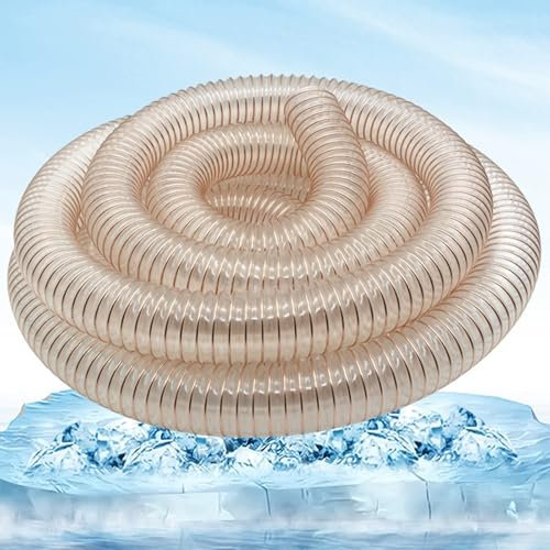 WDFYM 1,2mm Absaugschlauch PU transparent Absauganlage Spiralschlauch schwer entflammbar Flexschlauch - Meterware(Dia-3.9inch(100mm))