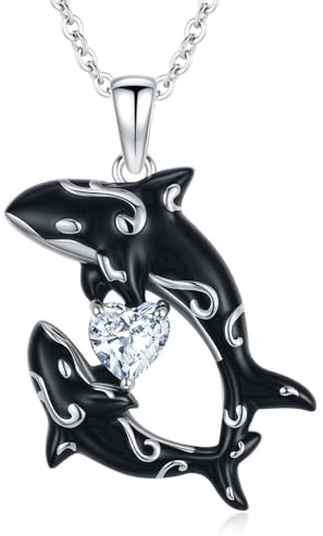 Waysles Tier Mutter Halskette 925 Sterling Silber süßer Bär, Nilpferd, Fuchs, Giraffe, Hasen, Orca Wal,Bären,Delfin,Waschbär Mama Mama Schmuck für Muttertags Geschenk Thanksgiving
