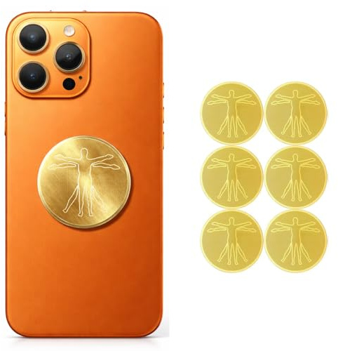 Mizi (6-Pack) Metal Adhesive Stickers for Phones, Laptops & Electronic Devices – Slim, Lightweight Stick-On Patches for Mobile Phones, Tablets, Computers & Accessories - Metal