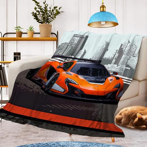 Decke Sportwagen Kuscheldecke,Warm und Flauschig Kinder Rennwagen Decken Flanelldecke,mikrofaser Couchdecke Raumdekoration(Rennwagen 1, 150x200cm)
